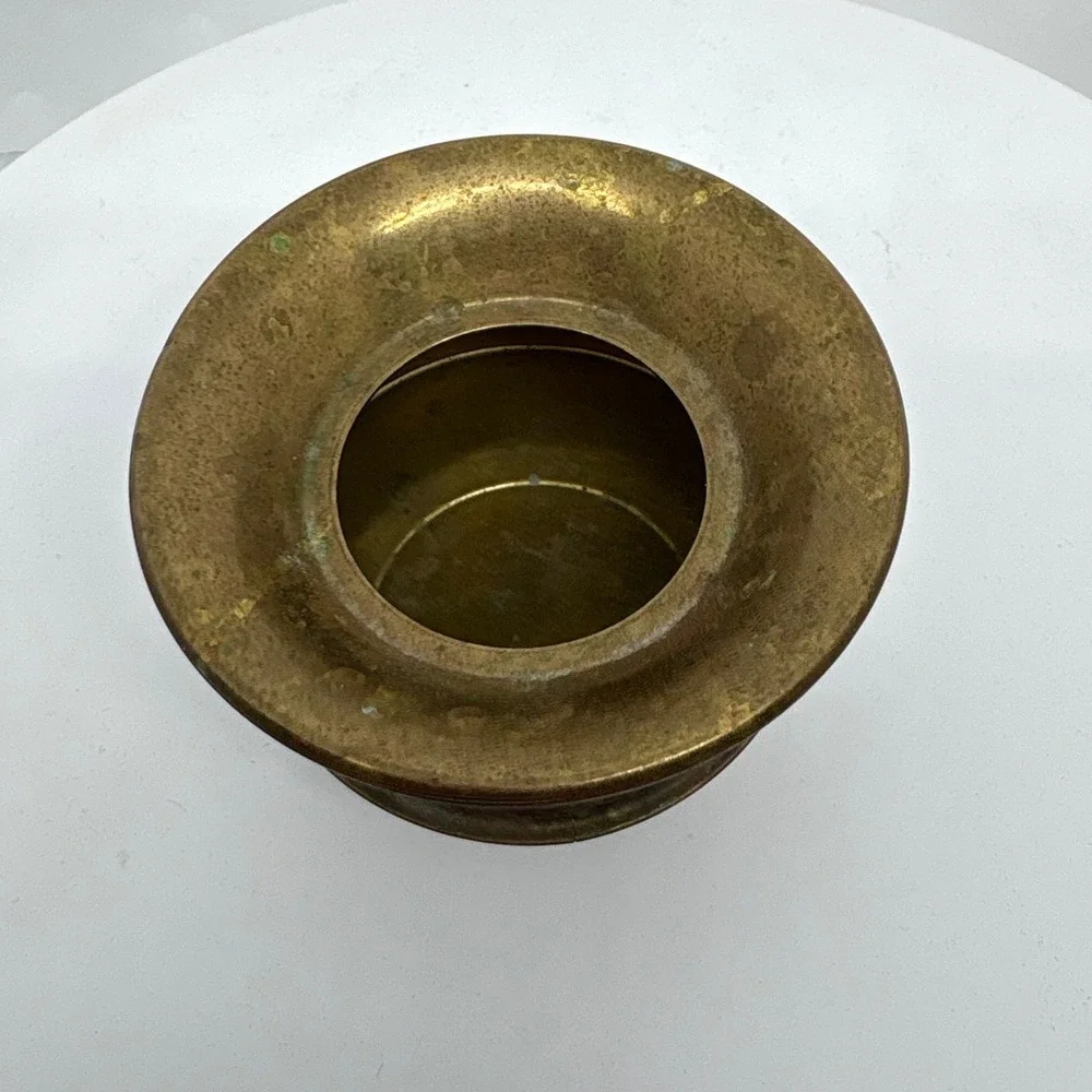 Vintage Brass Small Pot Vase Trinket Dish Unique Decorative Accent‎ 2